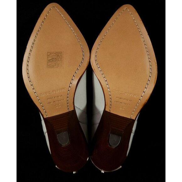 Isabel Marant Lamsy Leather Ankle Cowboy Boots 35 5 Gray New RARE - Picture 8 of 12